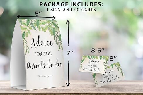 نصيحة للآباء المستقبليين، ألعاب استحمام الطفل باللون الأخضر، حمام الطفل ذو الطابع الأخضر، بطاقات نصيحة للآباء الجدد باللون الأخضر، تذكارات للأم والأب الجديد - لافتة واحدة + 50 بطاقة (GES19) in Kuwait