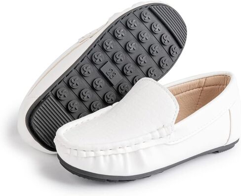 Aploxphy Toddler Boys Girls Loafers Brogue Rubber Sole Slip-On Cozy Oxford Boat Moccasin Wedding Dress Flats Lazy Shoes in Saudi Arabia