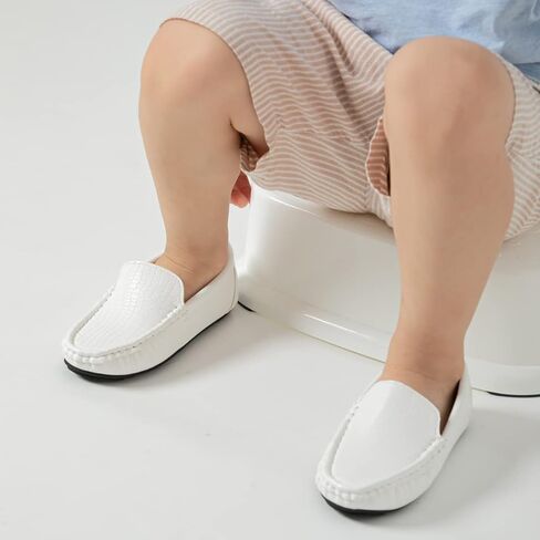 Aploxphy Toddler Boys Girls Loafers Brogue Rubber Sole Slip-On Cozy Oxford Boat Moccasin Wedding Dress Flats Lazy Shoes in Saudi Arabia