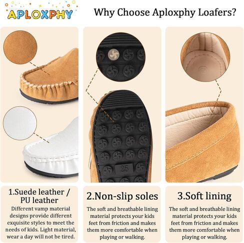 Aploxphy Toddler Boys Girls Loafers Brogue Rubber Sole Slip-On Cozy Oxford Boat Moccasin Wedding Dress Flats Lazy Shoes in Saudi Arabia