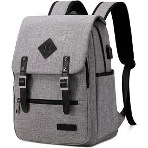 Lightweight Casual Laptop Backpack with USB Charging Port For for Men and Women, Bookbag for College - Black