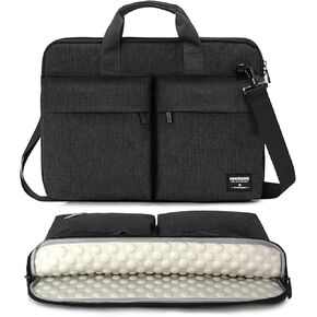 KINGSLONG 15.6 inch Laptop Shoulder Bag, Slim Shockproof Computer Sleeve Notebook Ultrabooks Carrying Case Handbag Cover Fit for Acer Asus Dell Lenovo HP Toshiba, Gray