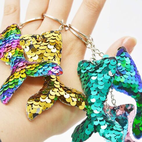 ZSJ Mermaid Tail Sequins Coin Purse Crossbody Coin Wallet Bags for Kids Girls 6pcs with Shiny Sparkling Glitter Tails Mermaid Tail Key chains 6pcs Birthday Party Gifts in Saudi Arabia