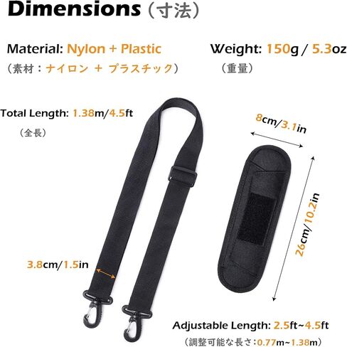 TRIWONDER Bag Shoulder Strap Replacement Adjustable Strap with Padded Metal Hooks for Crossbody Bags Messenger Bags Laptops in Saudi Arabia