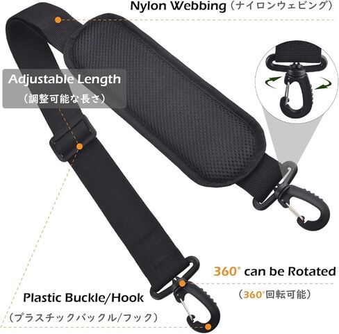 TRIWONDER Bag Shoulder Strap Replacement Adjustable Strap with Padded Metal Hooks for Crossbody Bags Messenger Bags Laptops in Saudi Arabia