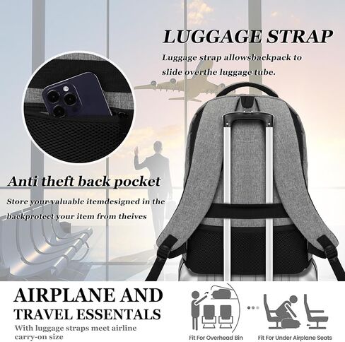 Backpack for Women Men, School Backpacks for Girls Boys Teens, Back Pack with USB Charging Port, College High School Laptop Bookbag Fit 15.6 Inch, Work Business Computer Book Bag, Beige in Saudi Arabia