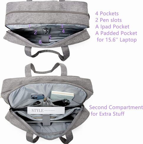 Laptop Tote Bag, Middle Size Computer Messenger Teacher Bag with 15.6'' Padded Laptop Sleeve in Kuwait