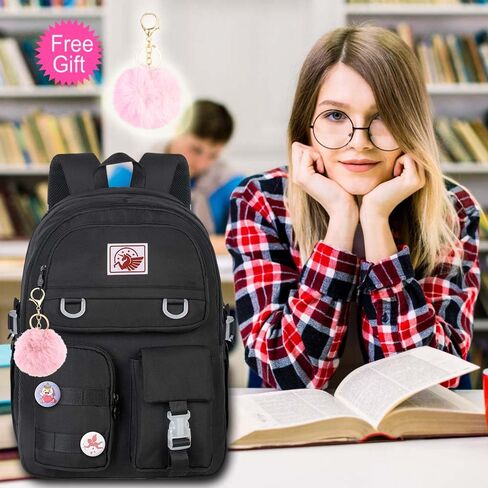 حقيبة ظهر للكمبيوتر المحمول للفتيات، حقيبة كتب مدرسية جامعية للسيدات، مقاس 15.6 بوصة، حقائب مدرسية جميلة مقاومة للماء ومضادة للسرقة للطالبات المراهقات والبنات - أرجواني in Kuwait