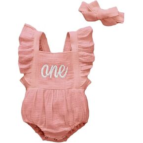 1st Birthday Girl Outfit Baby Girls One Year Old Birthday Bodysuit in Saudi Arabia