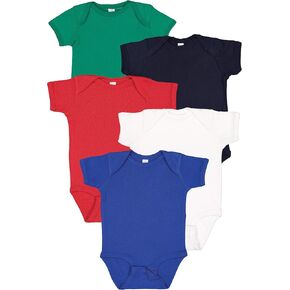 RABBIT SKINS Baby Bodysuit Girl & Boy | Newborn 0-3 Months to 24 Months 5-Pack Bulk Set, Snap Easy Closure