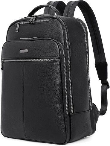 CLUCI Genuine Leather Backpack for Men Slim 15.6 Inch Laptop Large Capacity Business Travel Bag Black in Saudi Arabia