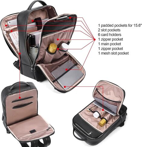CLUCI Genuine Leather Backpack for Men Slim 15.6 Inch Laptop Large Capacity Business Travel Bag Black in Saudi Arabia