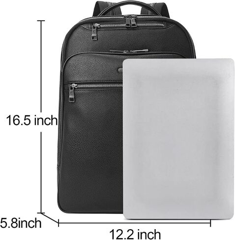 CLUCI Genuine Leather Backpack for Men Slim 15.6 Inch Laptop Large Capacity Business Travel Bag Black in Saudi Arabia