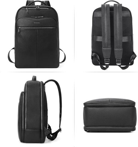 CLUCI Genuine Leather Backpack for Men Slim 15.6 Inch Laptop Large Capacity Business Travel Bag Black in Saudi Arabia
