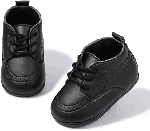 Meckior Infant Baby Boys Girls Classic PU Leather Wedding Loafers Brogue Toddler Oxford Dress Shoes First Steps Walking Flat Lazy Crib Shoe in Kuwait