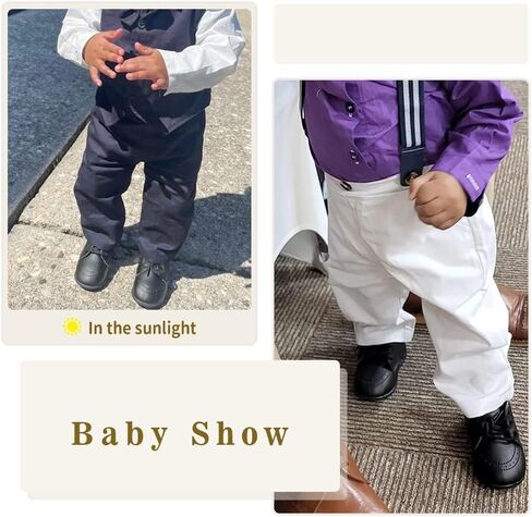 Meckior Infant Baby Boys Girls Classic PU Leather Wedding Loafers Brogue Toddler Oxford Dress Shoes First Steps Walking Flat Lazy Crib Shoe in Kuwait