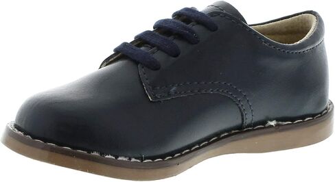 FOOTMATES Willy Lace-Up Leather Oxford Girls and Boys Dress Shoes with Wide Toe Box and Custom-Fit Insoles, Non-Marking Outsoles - for Infants, Toddlers, and Little Kids, Ages 0-8 in Kuwait