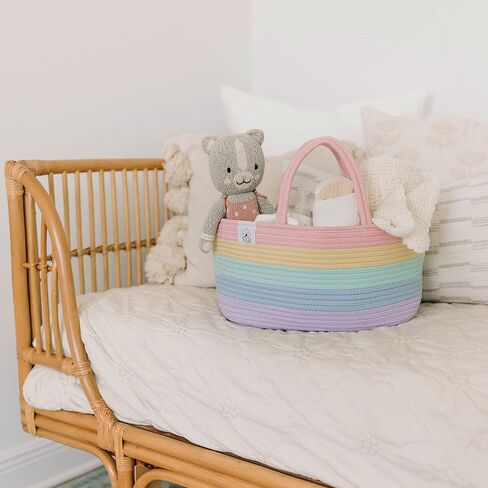 OrganiHaus Brown Baby Diaper Caddy Organizer for Changing Table, Baby Shower Basket, Car Diaper Basket Organizer, Diaper Caddy for Baby Girl & Boy, Baby Basket for Storage, Nursery Basket in Saudi Arabia