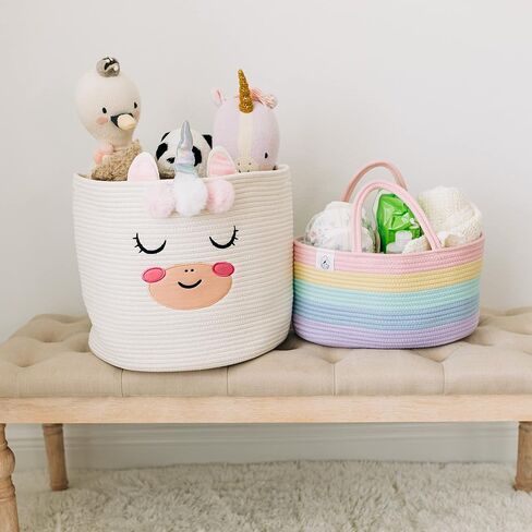 OrganiHaus Brown Baby Diaper Caddy Organizer for Changing Table, Baby Shower Basket, Car Diaper Basket Organizer, Diaper Caddy for Baby Girl & Boy, Baby Basket for Storage, Nursery Basket in Saudi Arabia