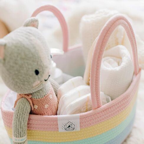 OrganiHaus Brown Baby Diaper Caddy Organizer for Changing Table, Baby Shower Basket, Car Diaper Basket Organizer, Diaper Caddy for Baby Girl & Boy, Baby Basket for Storage, Nursery Basket in Saudi Arabia