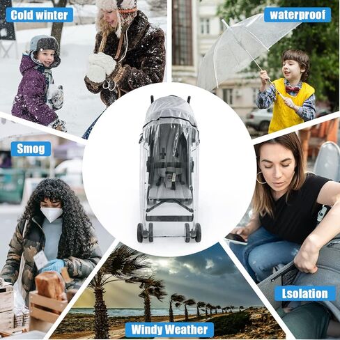 Cynebaby Universal Stroller Rain Cover, Waterproof Windproof Baby Travel Weather Shield for Rain Dust Snow Protection in Kuwait