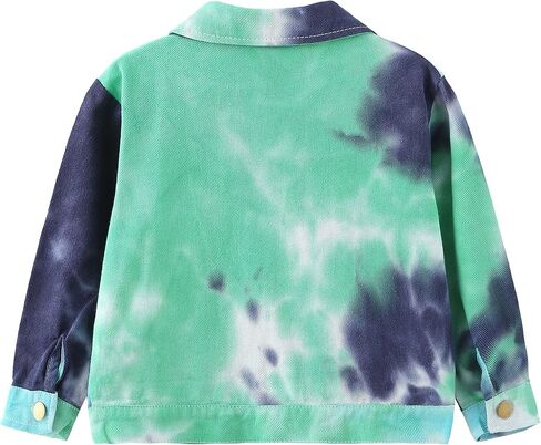 Toddler Baby Boys Girls Fall Clothes Thin Denim Jackets Kids Tie Dye Ripped Jeans Coats Button Down Outerwear in Kuwait
