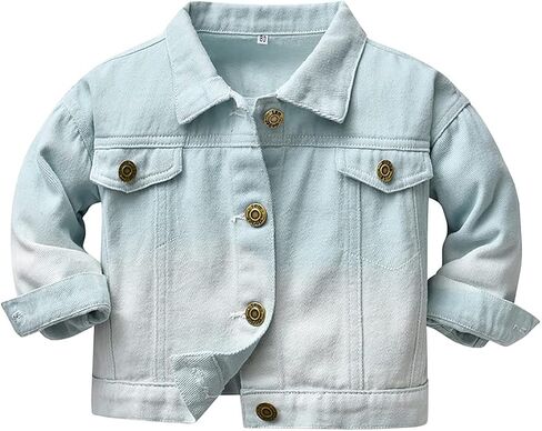 Toddler Baby Boys Girls Fall Clothes Thin Denim Jackets Kids Tie Dye Ripped Jeans Coats Button Down Outerwear in Kuwait