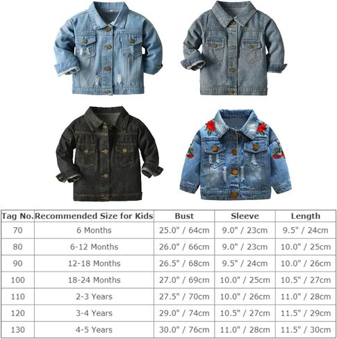 IWEMEK Toddler Baby Boy Girl Denim Jackets Button Down Jeans Jacket Top Coat Ripped Cowboy Outwear Hooded Winter Fall Clothes in Kuwait