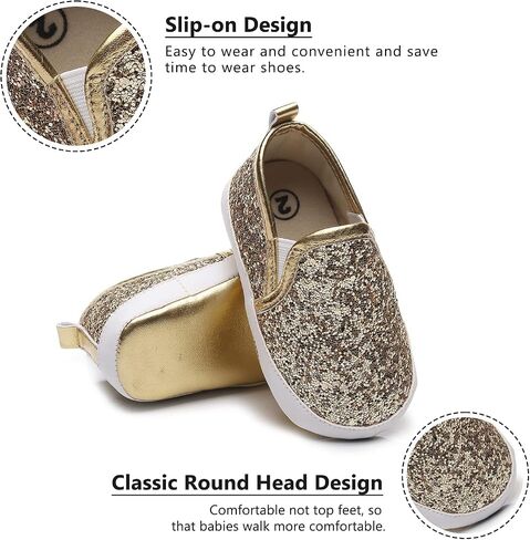 HONGTEYA Baby Boys Girls Shoes Infant Sneakers Baby Moccasins Pu Leather Soft Sole Anti-Slip Flats Toddlers First Walkers Newborn Crib Shoes Tennis Sports Shoes Outdoor Indoor in Saudi Arabia