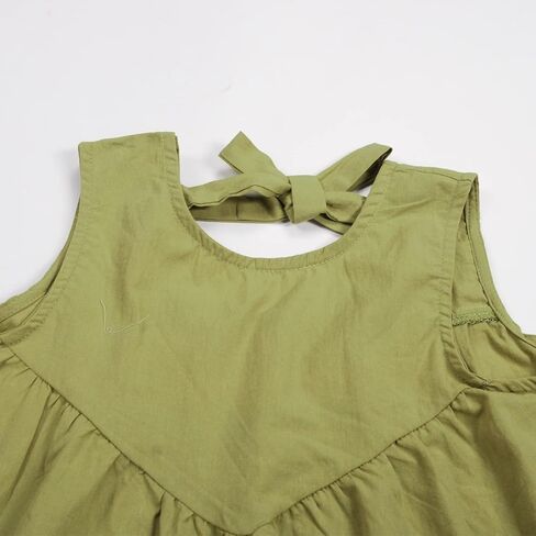 Balatale ملابس طفلة رضيعة برباط خلفي بدون أكمام + طقم سراويل منقطة مع قبعة الشمس 3 قطعة مجموعة ملابس الصيف in Kuwait