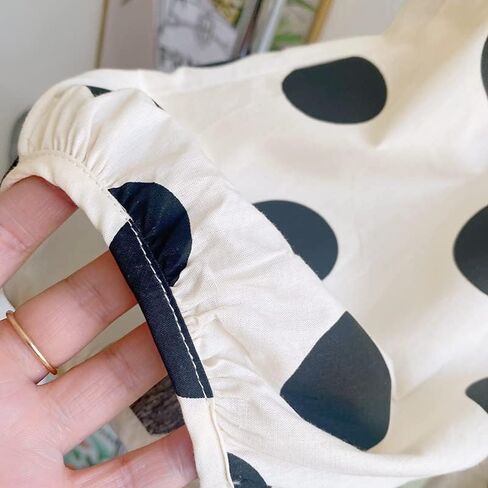 Balatale ملابس طفلة رضيعة برباط خلفي بدون أكمام + طقم سراويل منقطة مع قبعة الشمس 3 قطعة مجموعة ملابس الصيف in Kuwait