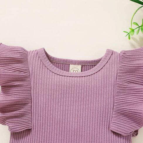 Baby Girl Clothes Infant Summer Outfits Set Ruffle Sleeve Romper and Floral Shorts with Headband in Saudi Arabia