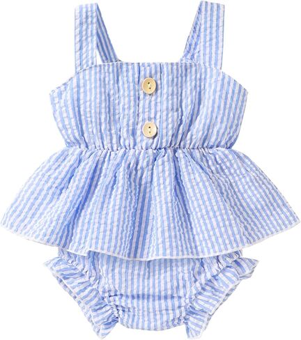 Baby Girl Clothes Infant Summer Outfits Set Ruffle Sleeve Romper and Floral Shorts with Headband in Saudi Arabia