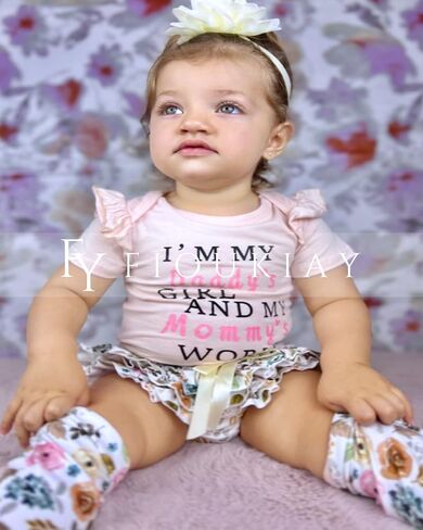 fioukiay Newborn Infant Baby Girl Clothes Romper Shorts Set Floral Summer Outfits in Kuwait