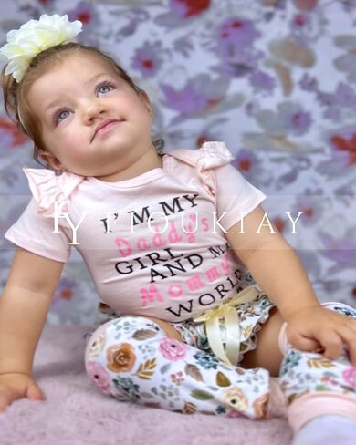fioukiay Newborn Infant Baby Girl Clothes Romper Shorts Set Floral Summer Outfits in Kuwait