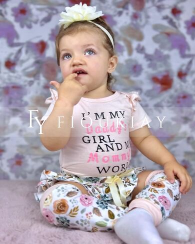 fioukiay Newborn Infant Baby Girl Clothes Romper Shorts Set Floral Summer Outfits in Kuwait
