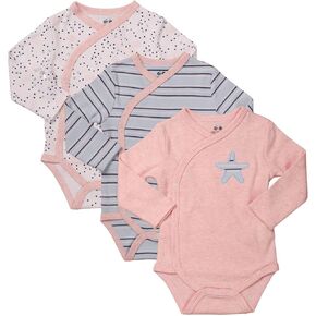 Asher & Olivia Baby Kimono Side Snap 3 قطعة طقم ملابس بناتي بأكمام طويلة