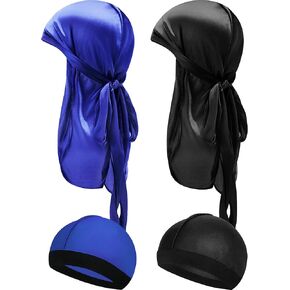 4 قطع أطفال حريري Durag مع قبعات موجة مجموعة للجنسين طفل Durags ذيل طويل وحزام عريض أغطية الرأس عمامة بيني in Kuwait