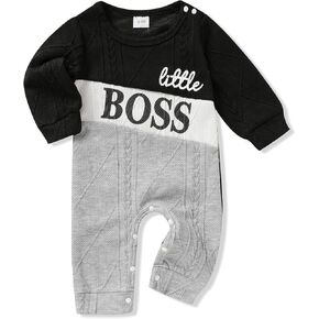 TITKKOP Newborn Baby Boy Romper Long Sleeve Outfits Jumpsuit Clothes Bodysuit One-Piece Romper