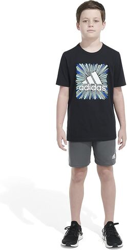 تي شيرت قطني بأكمام قصيرة وشعار Bos من adidas Baby للأولاد الصغار in Kuwait