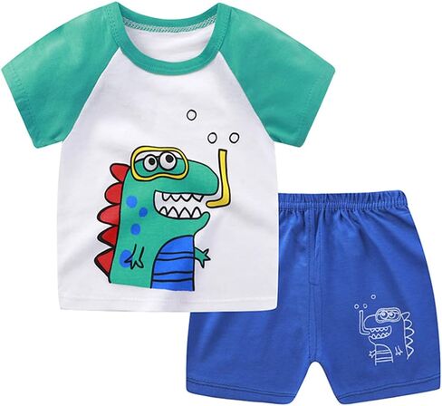 Toddler Boys T-shirt and Shorts Set 4 PCs Outfit Baby Summer Clothes in Kuwait