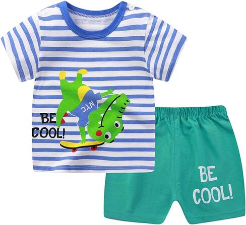 Toddler Boys T-shirt and Shorts Set 4 PCs Outfit Baby Summer Clothes in Kuwait