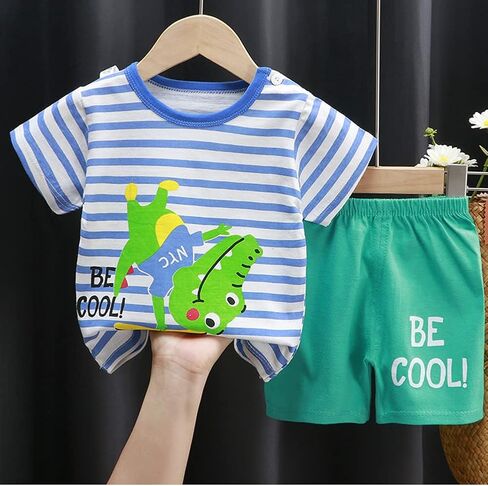 Toddler Boys T-shirt and Shorts Set 4 PCs Outfit Baby Summer Clothes in Kuwait