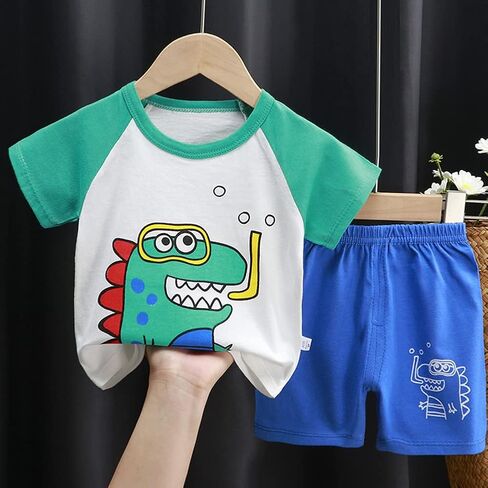 Toddler Boys T-shirt and Shorts Set 4 PCs Outfit Baby Summer Clothes in Kuwait