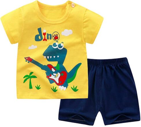 Toddler Boys T-shirt and Shorts Set 4 PCs Outfit Baby Summer Clothes in Kuwait
