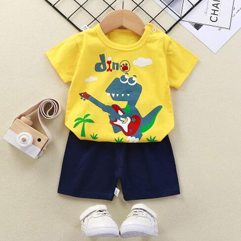 Toddler Boys T-shirt and Shorts Set 4 PCs Outfit Baby Summer Clothes in Kuwait