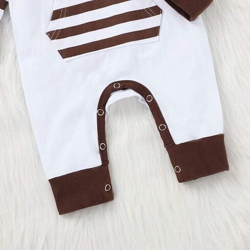 بدلة رومبير مخططة وأكمام طويلة لحديثي الولادة من البنات الصبيان My 1st Christmas مع جيب الكنغر in Kuwait