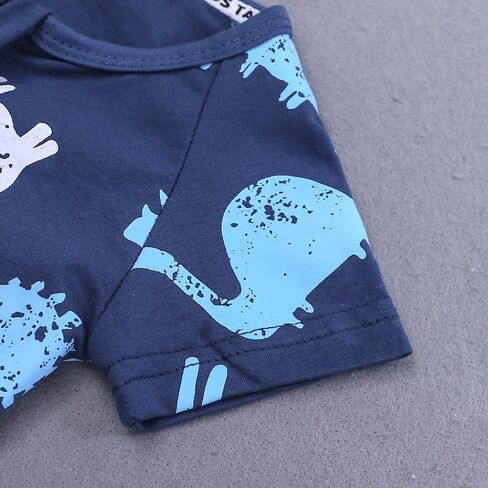 ZFTTZYMX Baby Boys Graphic Zipper Romper Baby Cotton Bodysuit Jumpsuit Short Sleeve Pajamas in Kuwait