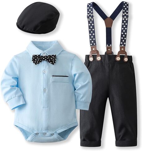 Kimocat Baby Boys Clothes Sets Long Sleeve and Pants Gentleman Outfit Suits in Kuwait
