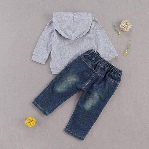 fhutpw Toddler Baby Boy Outfits Hoodie Sweatshirts & Jeans Clothes Set Fall Winter 6 9 12 18 24 Months in Kuwait